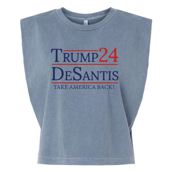 Vote Trump Desantis Election 2024 Garment-Dyed Women's Muscle Tee