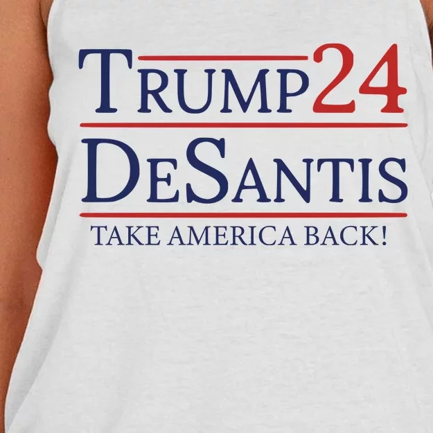 Vote Trump Desantis Election 2024 Women's Knotted Racerback Tank