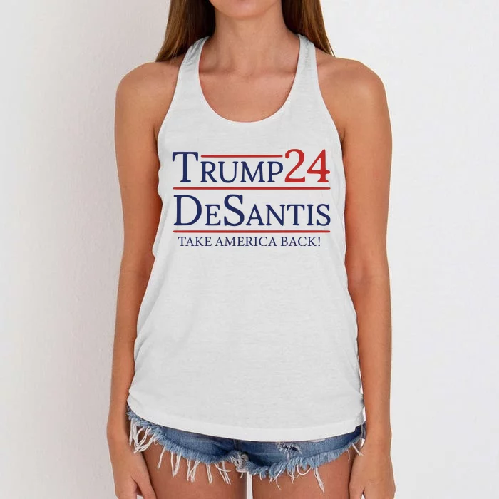 Vote Trump Desantis Election 2024 Women's Knotted Racerback Tank