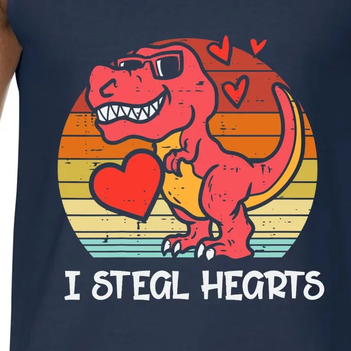 Valentines Trex Dino I Steal Hearts Retro Boy Comfort Colors® Tank Top