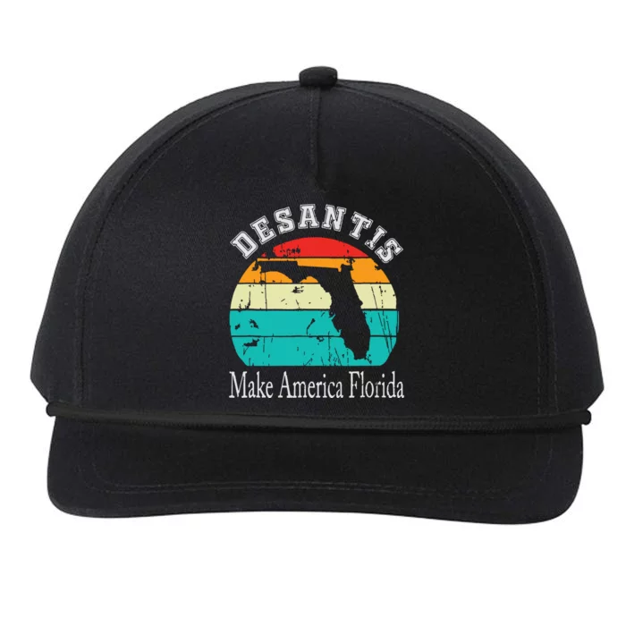 Vintage Trump DeSantis 2024 Election Make America Florida Snapback Five-Panel Rope Hat