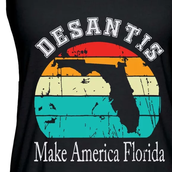 Vintage Trump DeSantis 2024 Election Make America Florida Ladies Essential Flowy Tank