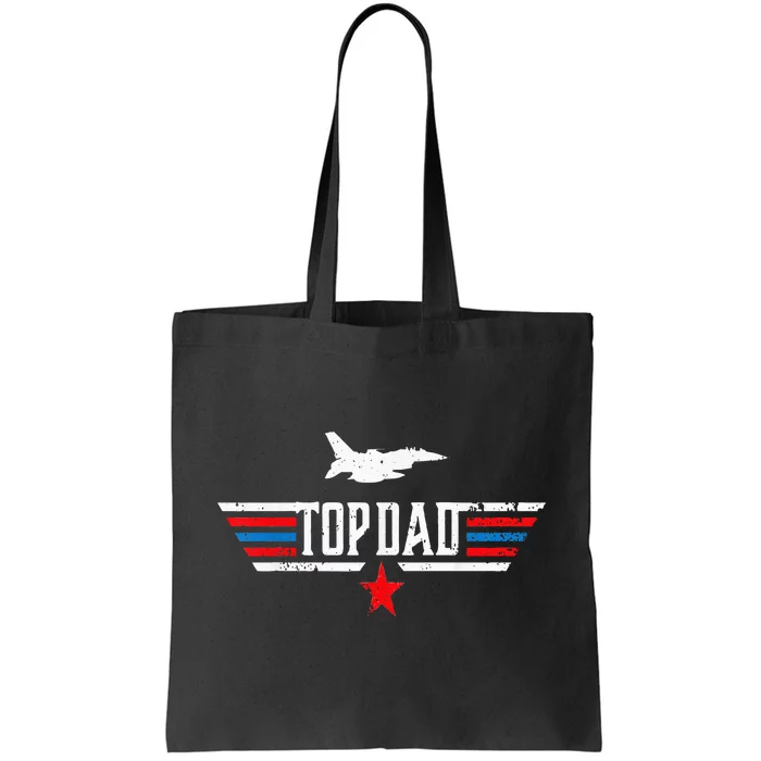 Vintage Top Dad Top Movie Gun Jet Fathers Day Birthday Tote Bag