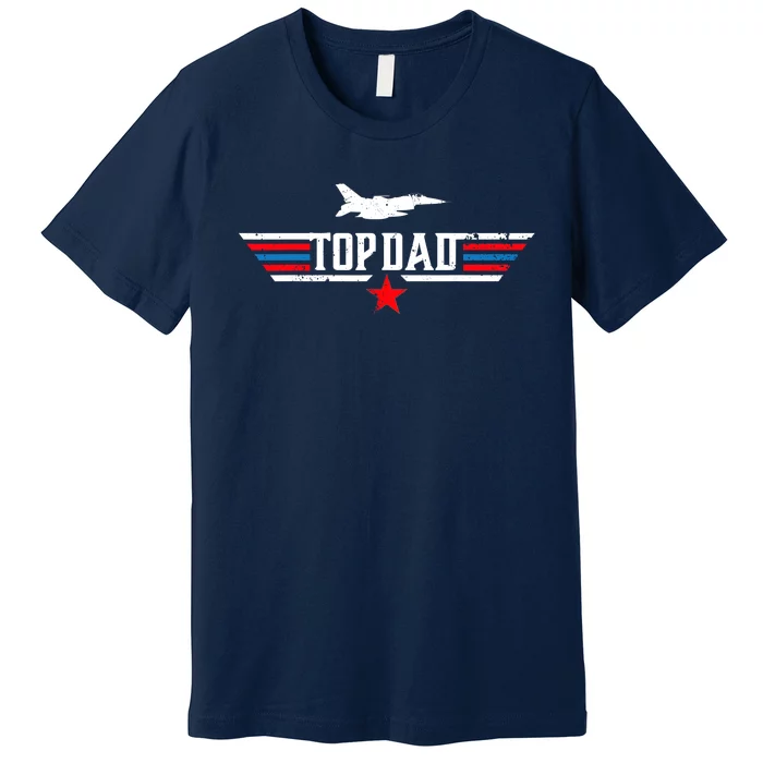 Vintage Top Dad Top Movie Gun Jet Fathers Day Birthday Premium T-Shirt