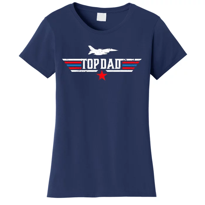 Vintage Top Dad Top Movie Gun Jet Fathers Day Birthday Women's T-Shirt