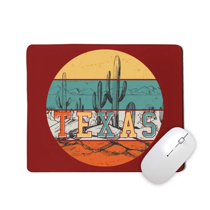 VIntage Texas Desert Cactus Emblem Mousepad