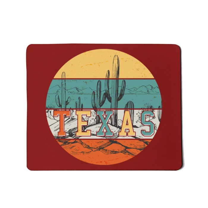 VIntage Texas Desert Cactus Emblem Mousepad