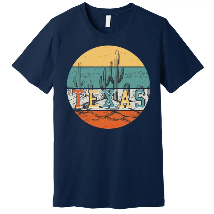 VIntage Texas Desert Cactus Emblem Premium T-Shirt