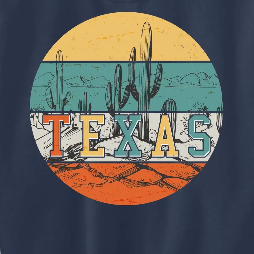 VIntage Texas Desert Cactus Emblem Kids Sweatshirt