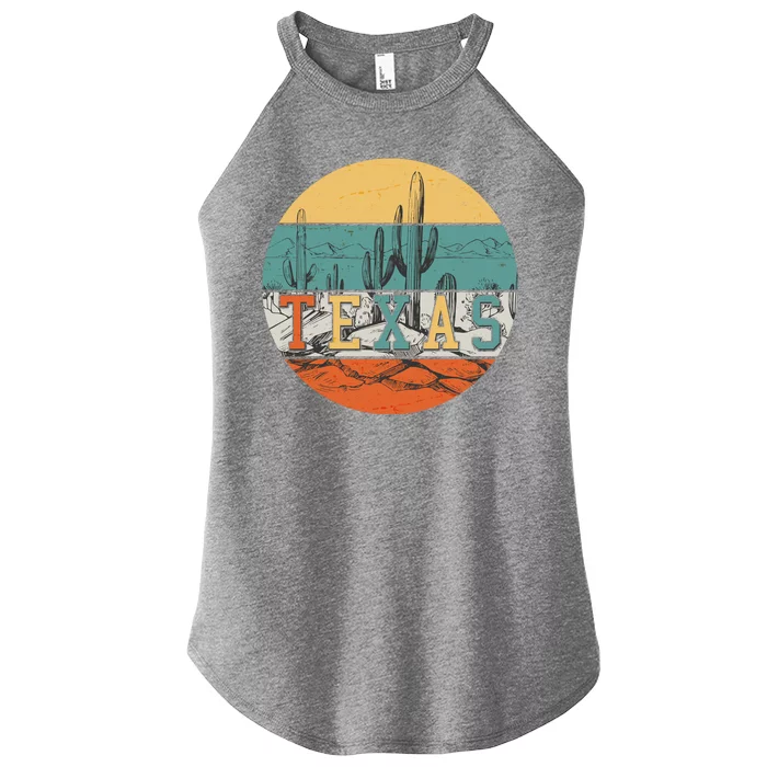 VIntage Texas Desert Cactus Emblem Women’s Perfect Tri Rocker Tank