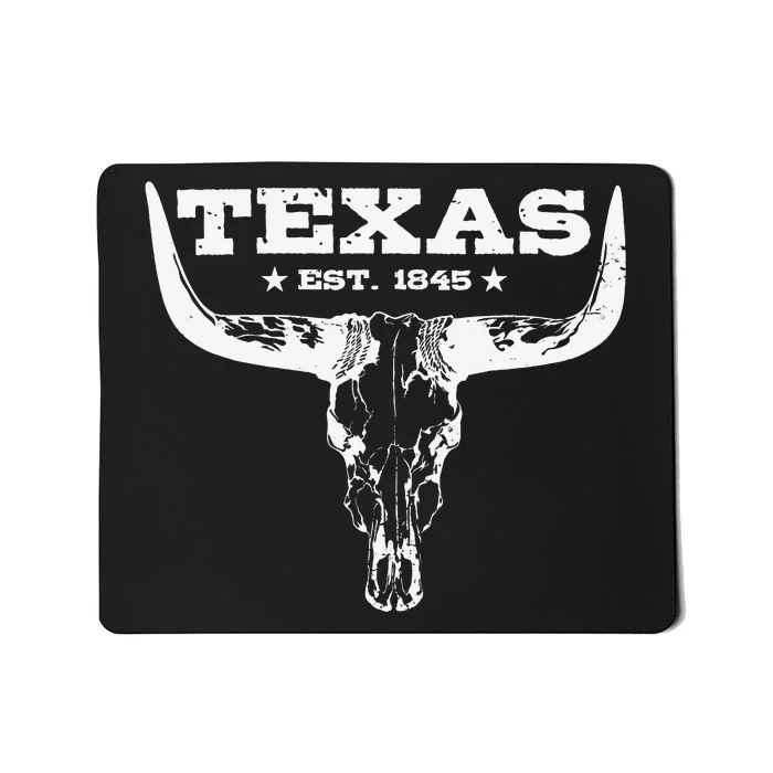 Vintage Texas Distressed Est. 1845 Longhorn Bull Mousepad