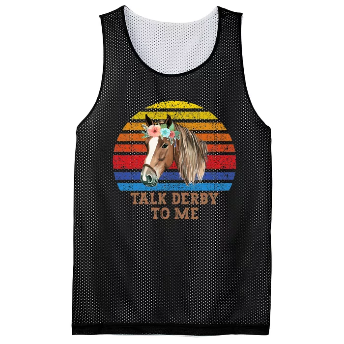 Vintage Talk Derby To Me Funny Horse Racing Love Derby Day Mesh Reversible Basketball Jersey Tank