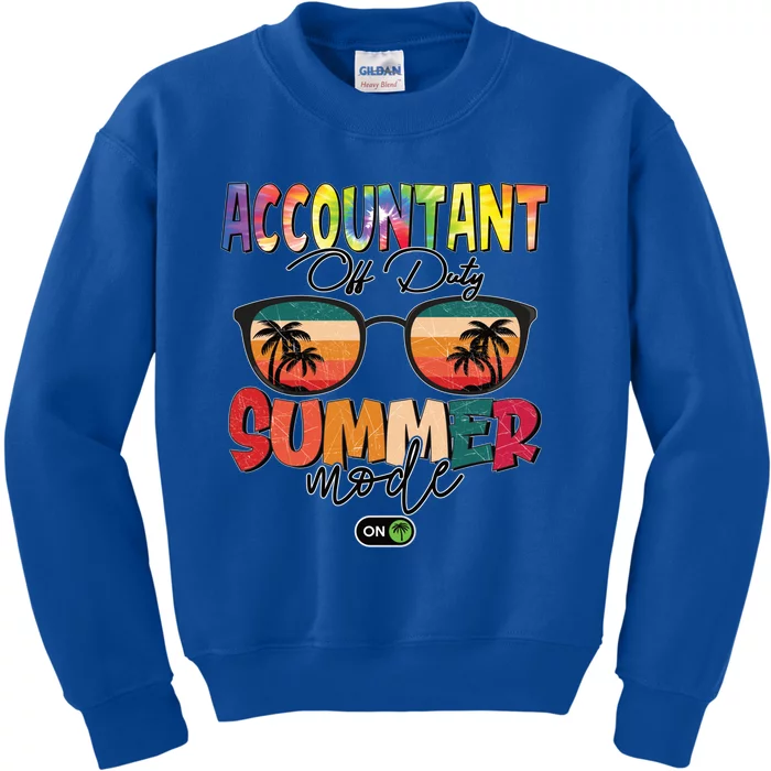 Vintage Tie Dye Accountant Off Duty Summer Vacay Mode On Gift Kids Sweatshirt