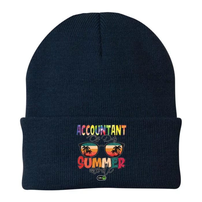 Vintage Tie Dye Accountant Off Duty Summer Vacay Mode On Gift Knit Cap Winter Beanie