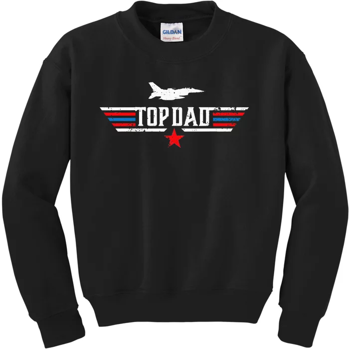 Vintage Top Dad Top Movie Gun Jet Fathers Day Birthday Kids Sweatshirt