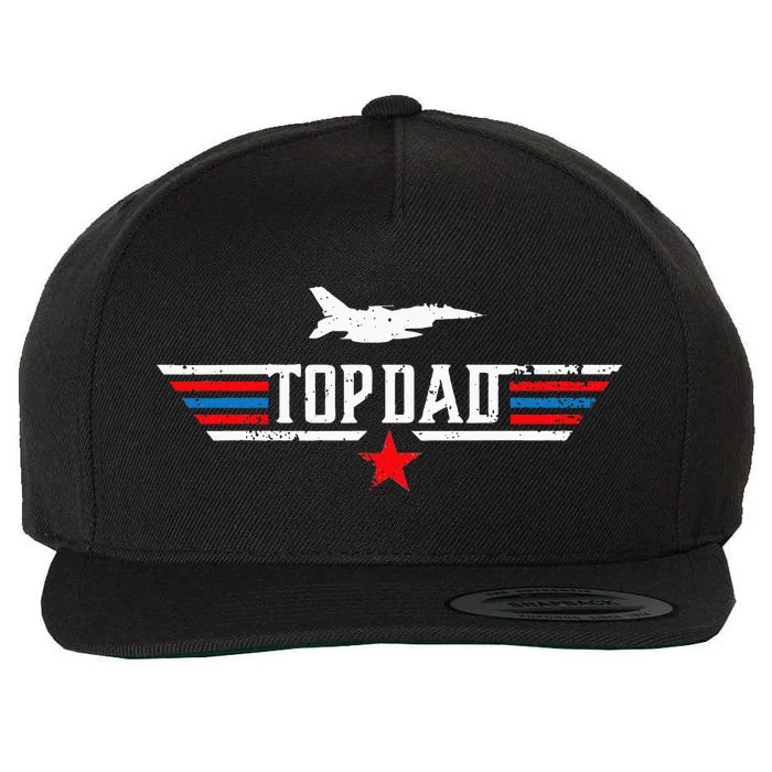 Vintage Top Dad Top Movie Gun Jet Fathers Day Birthday Wool Snapback Cap