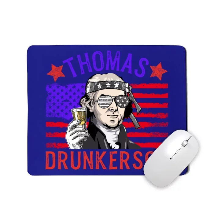 Vintage Thomas Drunkerson Patriotic 4th Of July Flag Funny Gift Mousepad