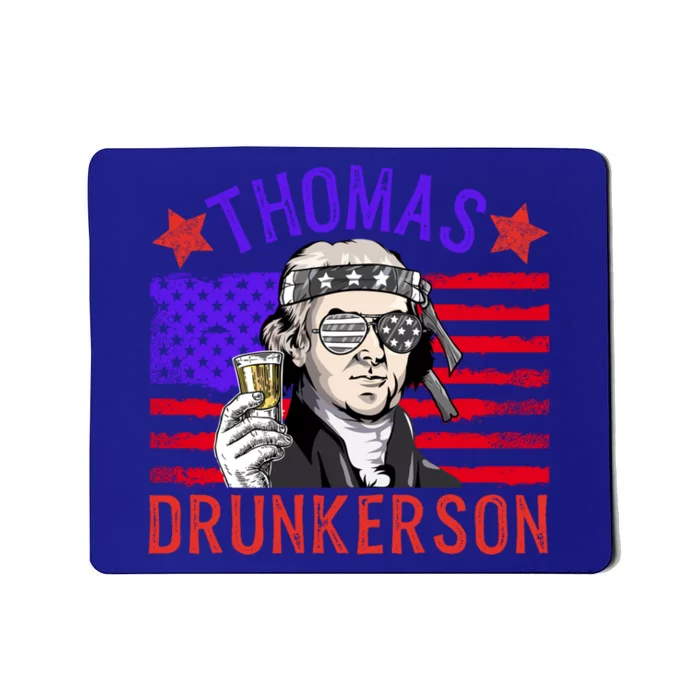 Vintage Thomas Drunkerson Patriotic 4th Of July Flag Funny Gift Mousepad