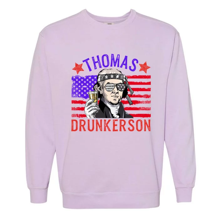 Vintage Thomas Drunkerson Patriotic 4th Of July Flag Funny Gift Garment-Dyed Sweatshirt