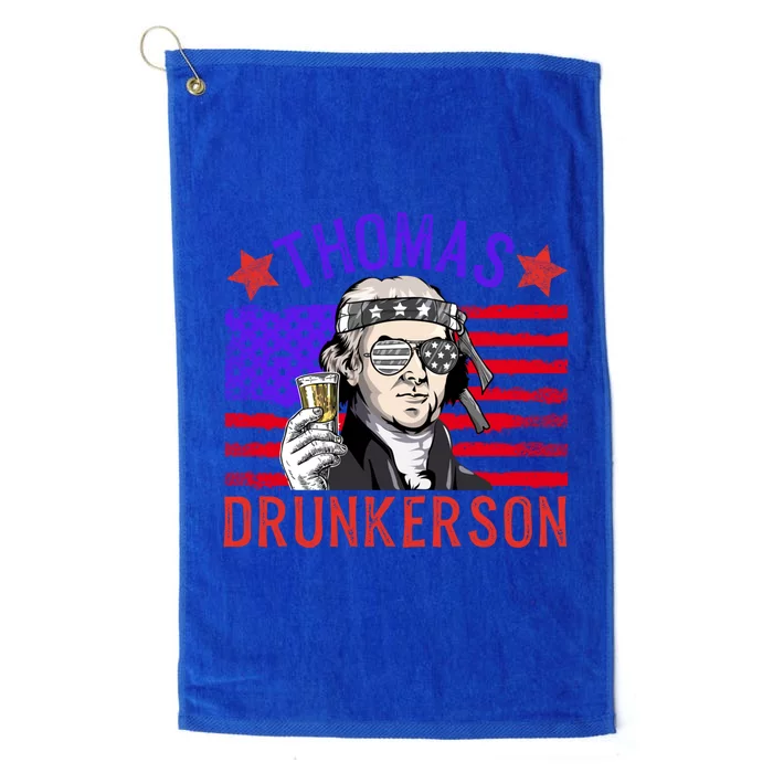 Vintage Thomas Drunkerson Patriotic 4th Of July Flag Funny Gift Platinum Collection Golf Towel