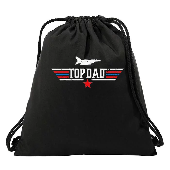 Vintage top dad top movie gun Jet Father's Day Birthday Drawstring Bag