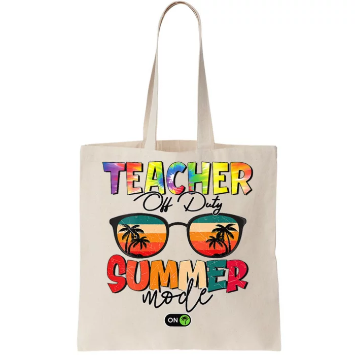 Vintage Tie Dye Teacher Off Duty Last Day Of School Summer Tote Bag