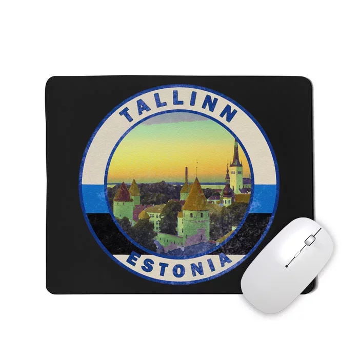 Vintage Tallinn Estonia Retro European City Mousepad