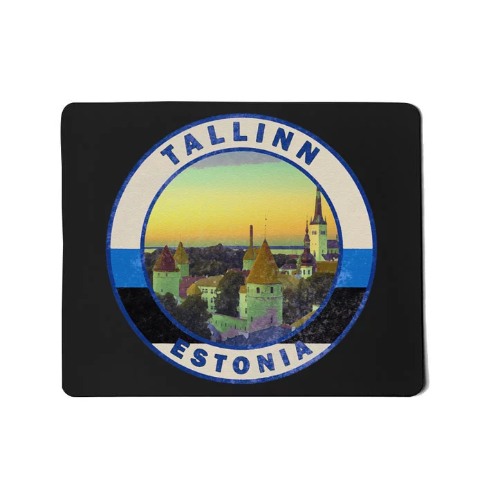 Vintage Tallinn Estonia Retro European City Mousepad