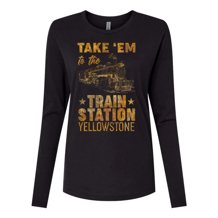 Vintage Take Em To The Train Station Womens Cotton Relaxed Long Sleeve T-Shirt