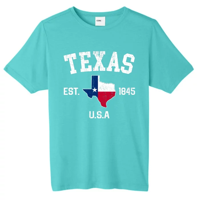 Vintage Texas Est 1845 Texas State Flag Map Texan Pride ChromaSoft Performance T-Shirt