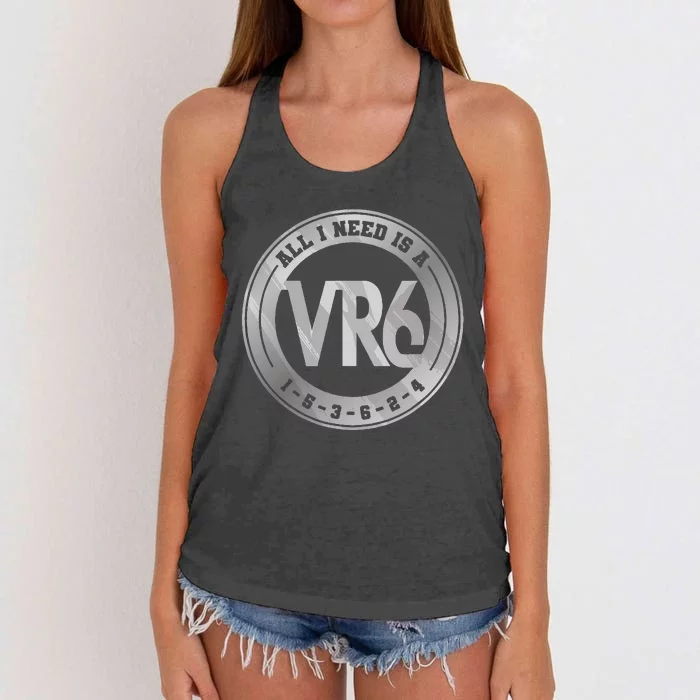 Vr6 Turbo Engine 1 5 3 6 2 4 Car Tuning Six Cylinder Vr6 Women's Knotted Racerback Tank