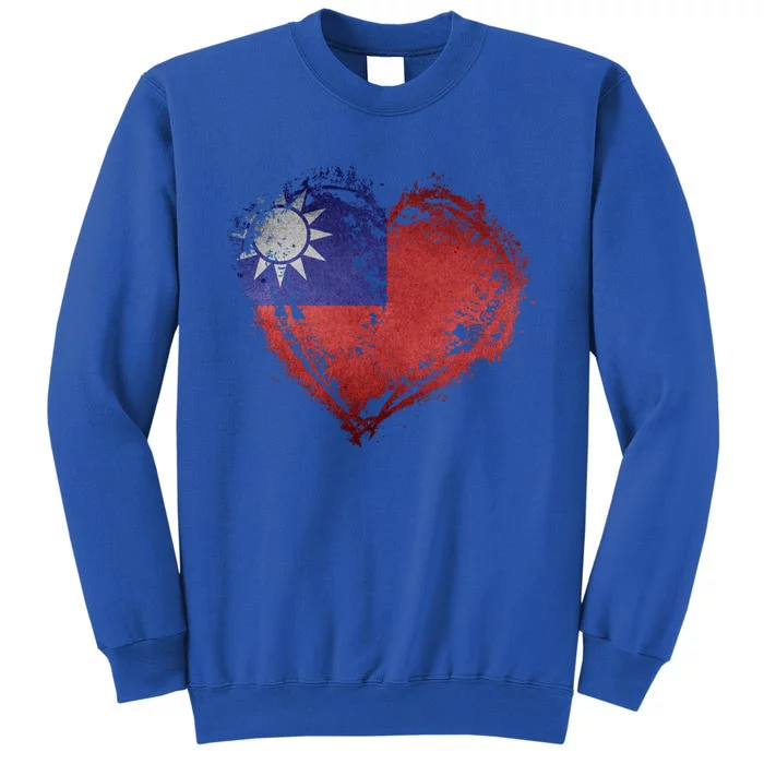 Vintage Taiwan Flag Special Heart Shape Stylish Design Gift Sweatshirt