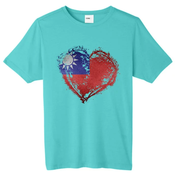 Vintage Taiwan Flag Special Heart Shape Stylish Design Gift ChromaSoft Performance T-Shirt