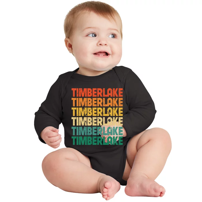 Vintage Timberlake First Name I Love Timberlake Retro Funny Baby Long Sleeve Bodysuit