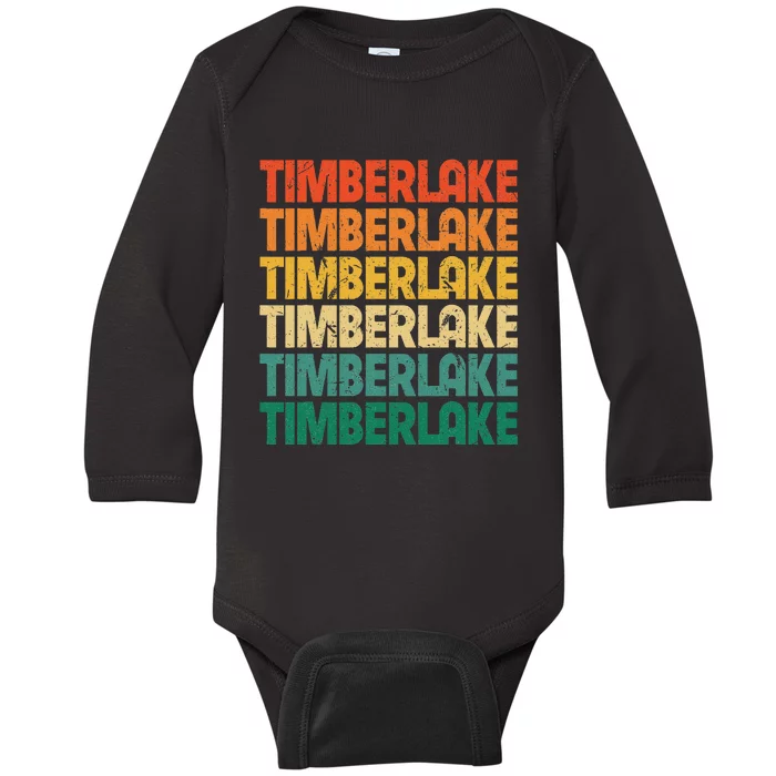 Vintage Timberlake First Name I Love Timberlake Retro Funny Baby Long Sleeve Bodysuit