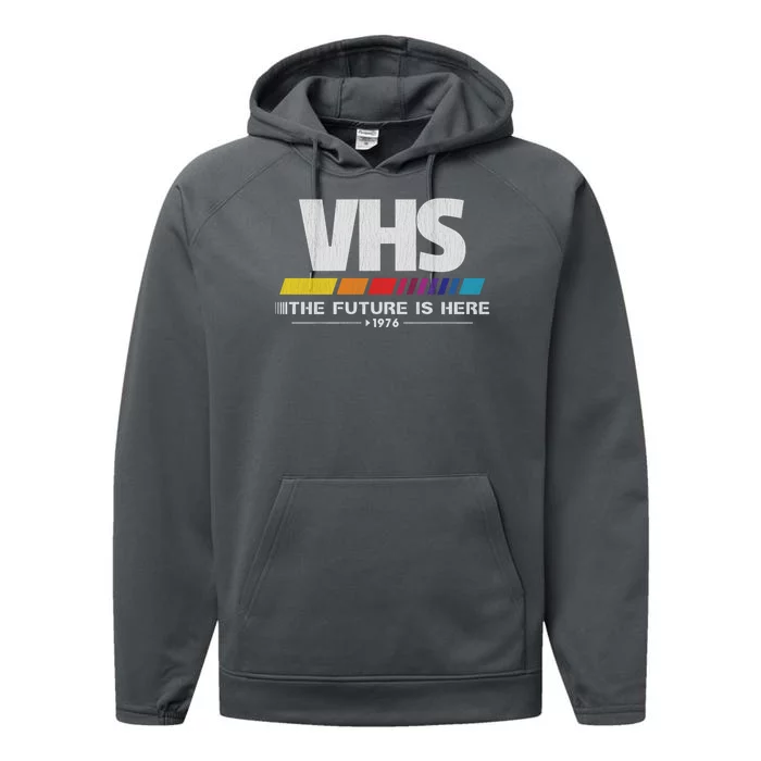 Vhs The Future Is Here 1976 Vintage Performance Fleece Hoodie