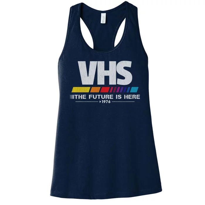 Vhs The Future Is Here 1976 Vintage Women's Racerback Tank