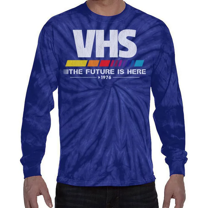 Vhs The Future Is Here 1976 Vintage Tie-Dye Long Sleeve Shirt