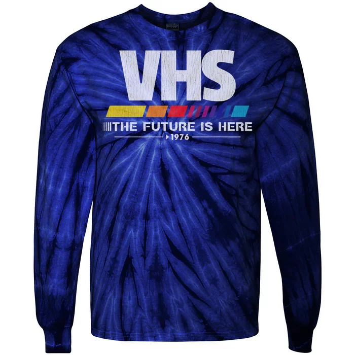 Vhs The Future Is Here 1976 Vintage Tie-Dye Long Sleeve Shirt