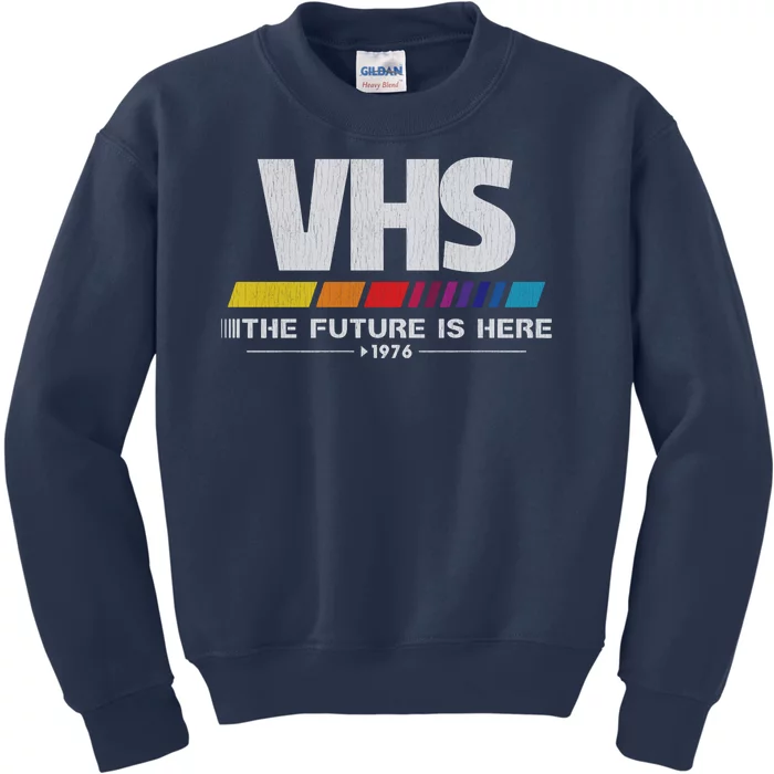 Vhs The Future Is Here 1976 Vintage Kids Sweatshirt