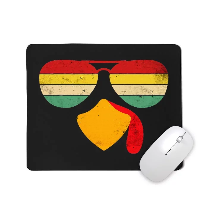 Vintage Turkey Face Thanksgiving Sunglasses Costume Mousepad