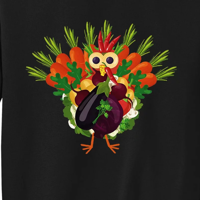 Vegan Thanksgiving Funny Vegetable Meatless Turkey Tall Sweatshirt