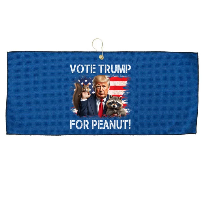 Vote Trump For Peanut The Squirrel Usa Grunged Flag Large Microfiber Waffle Golf Towel