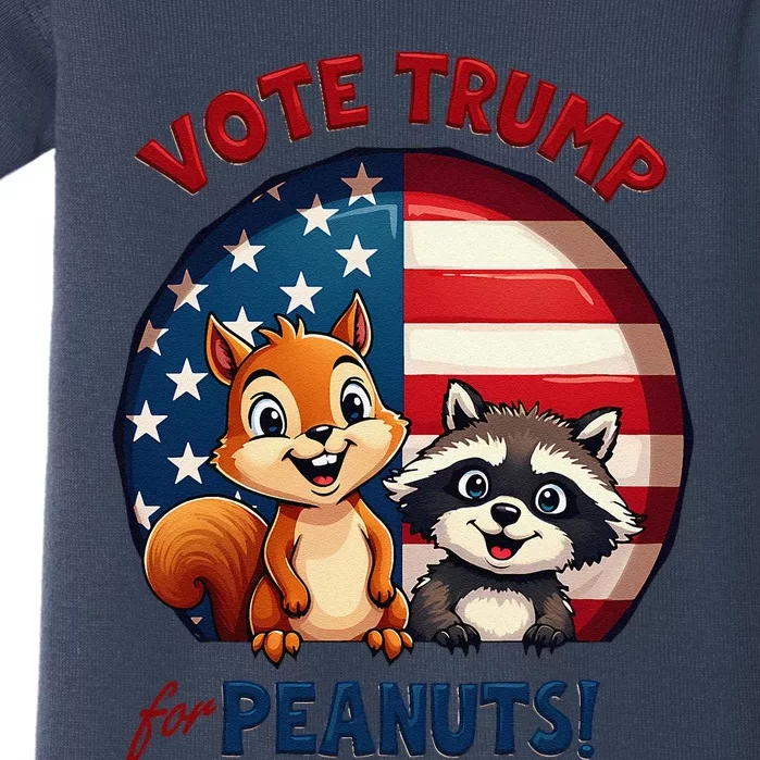 Vote Trump For Peanuts The Squirrel And Fred The Raccoon Baby Bodysuit