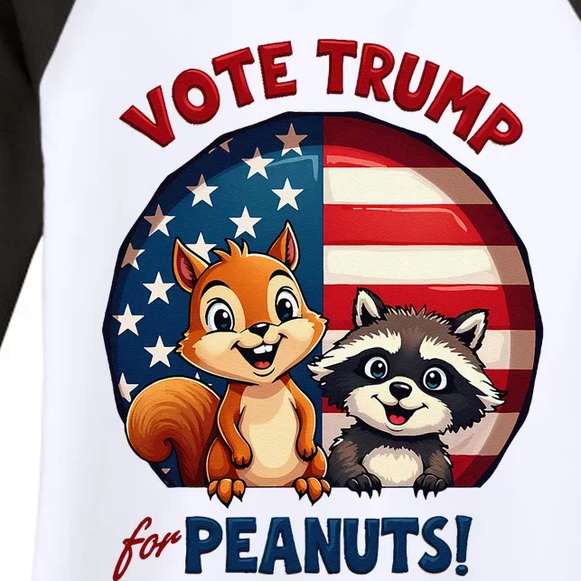 Vote Trump For Peanuts The Squirrel And Fred The Raccoon Women's Tri-Blend 3/4-Sleeve Raglan Shirt