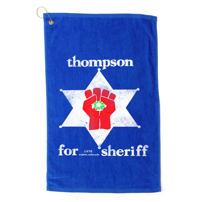 Vintage Thompsons For Sheriff Retro 1970 Distressed Tee Platinum Collection Golf Towel