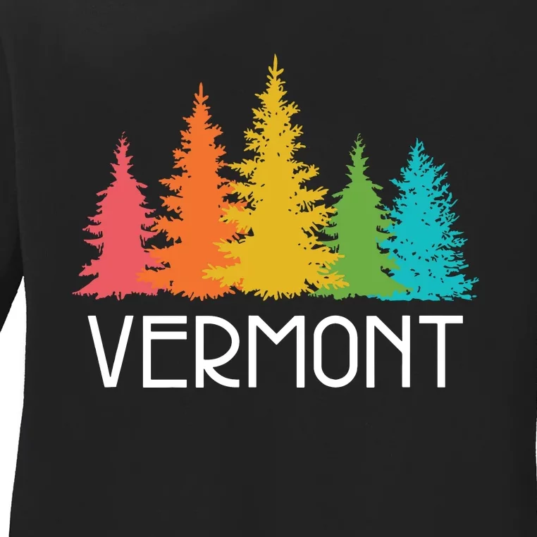 Vermont T Funny Ladies Long Sleeve Shirt