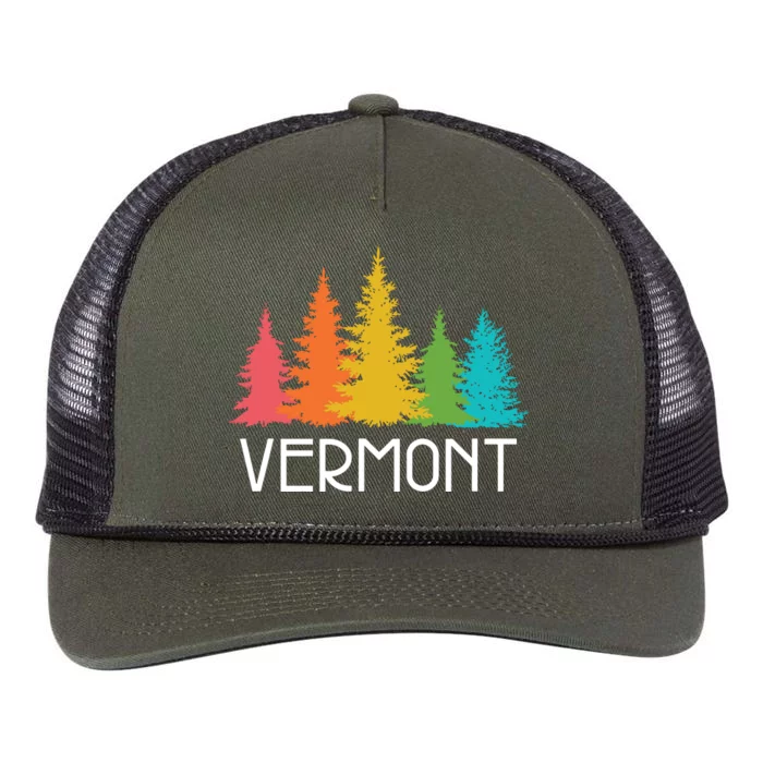 Vermont T Funny Retro Rope Trucker Hat Cap