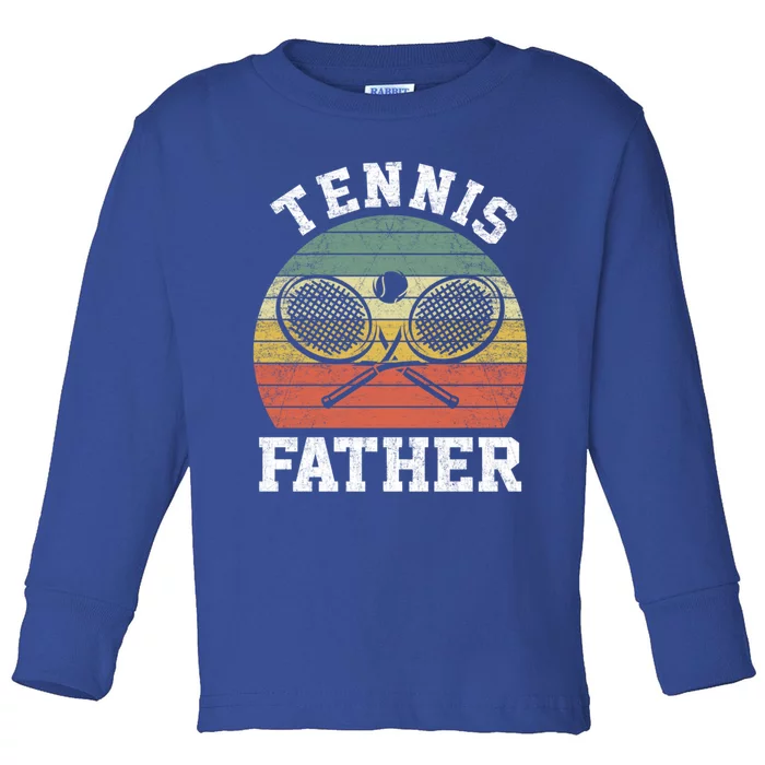 Vintage Tennis Father Tennis Lover Gift Toddler Long Sleeve Shirt