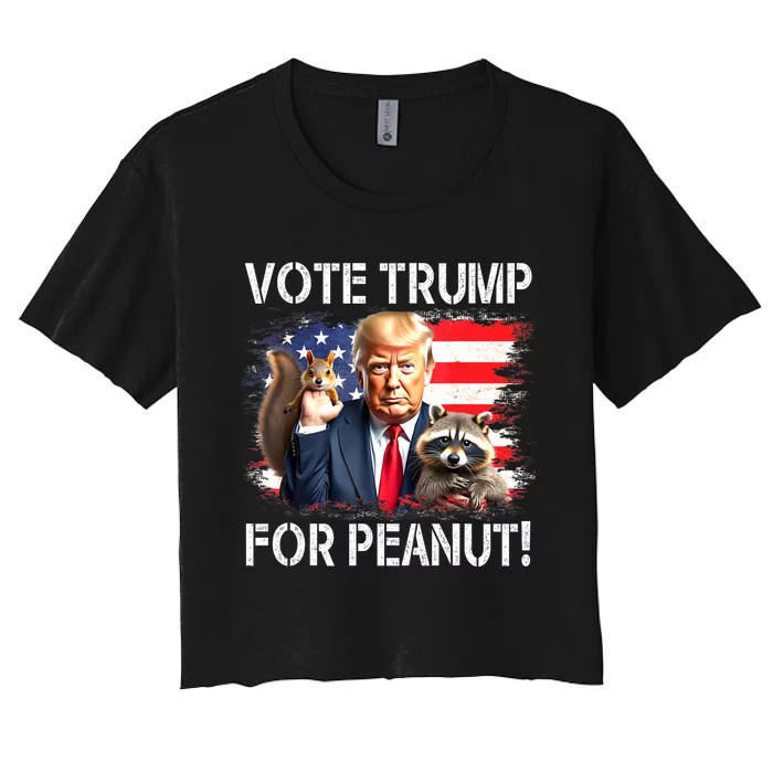 Vote Trump For Peanut The Squirrel Women's Crop Top Tee